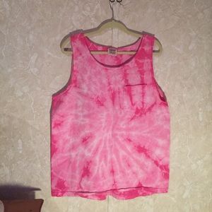 hot pink tye dye tank top